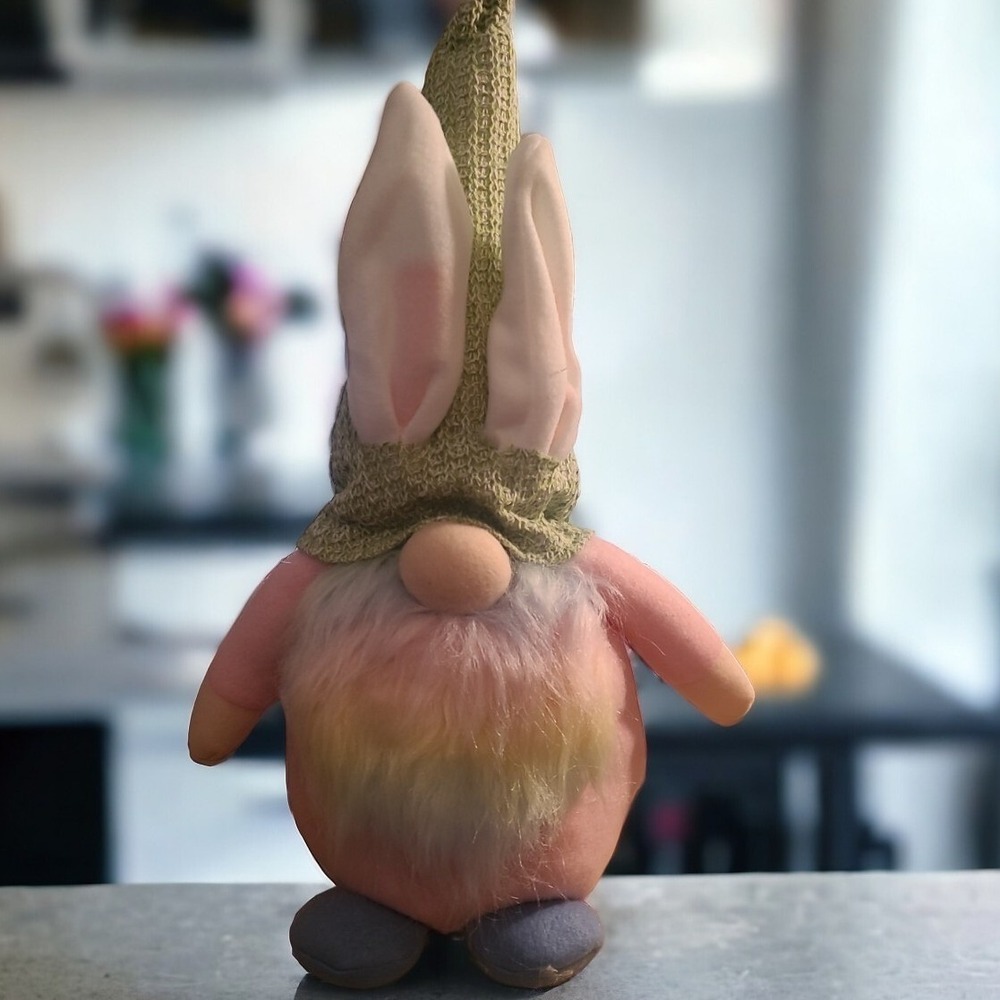Easter‎ Gnome Bunny Rabbit Plush Figurine Tabletop Decor 16" NEW